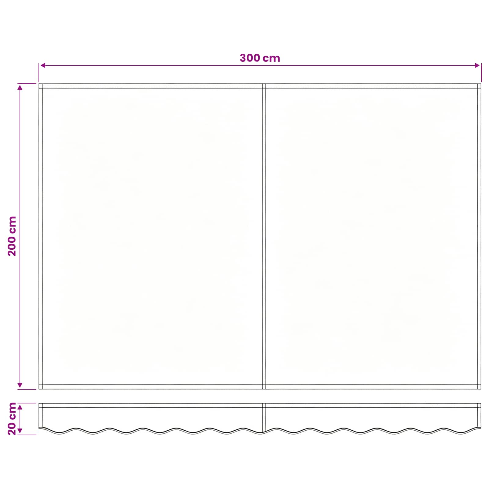 Telo di ricambio per tenda da sole Giallo e Bianco 280 x 195 cm | homemem39