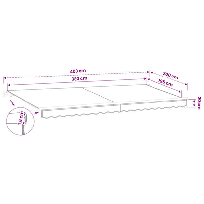 Telo di ricambio per tenda da sole Antracite 380 x 195 cm