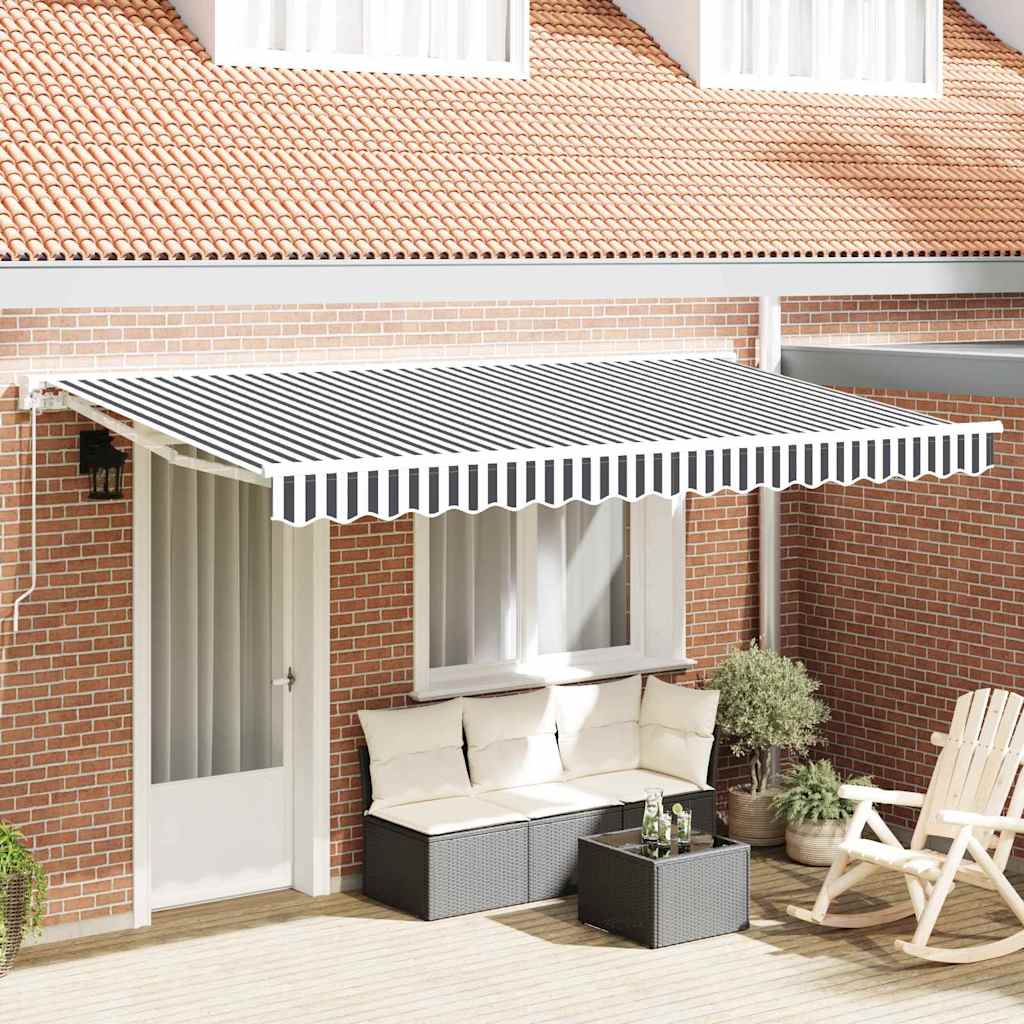 Telo di ricambio per tenda da sole Antracite e Bianco 4 x 2 m | homemem39