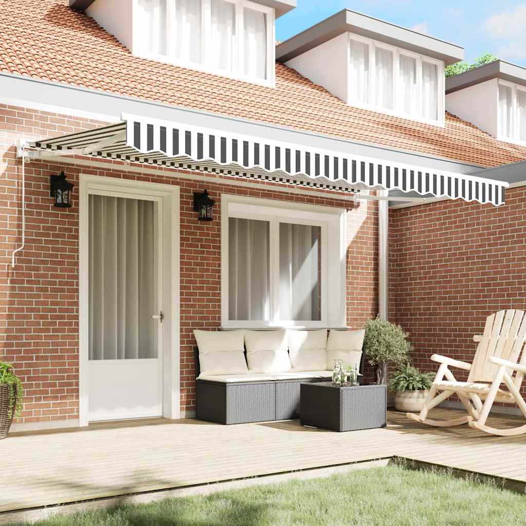 Telo di ricambio per tenda da sole Antracite e Bianco 4 x 2 m | homemem39
