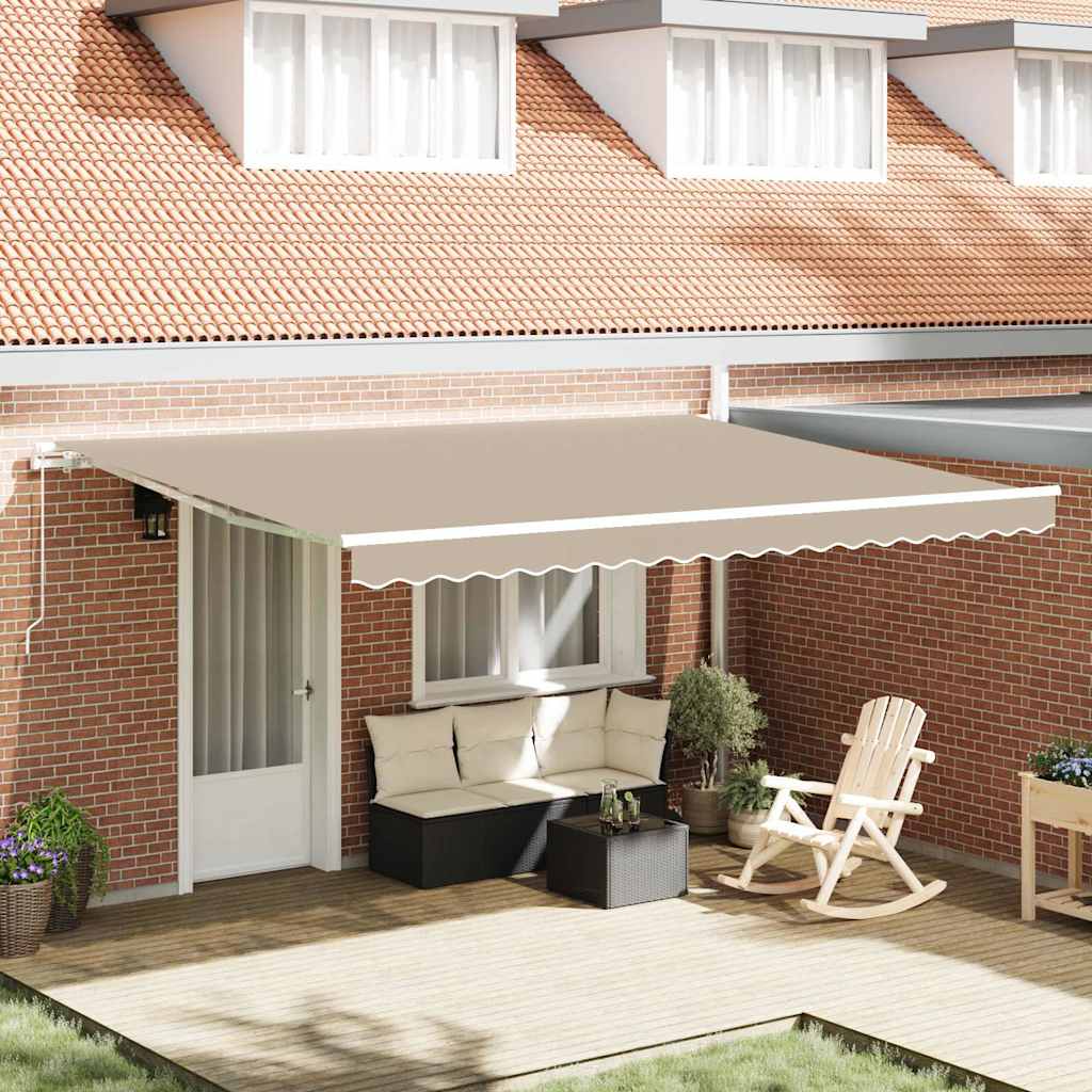 Telo di ricambio per tenda da sole Beige 4,5 × 3 m Poliestere