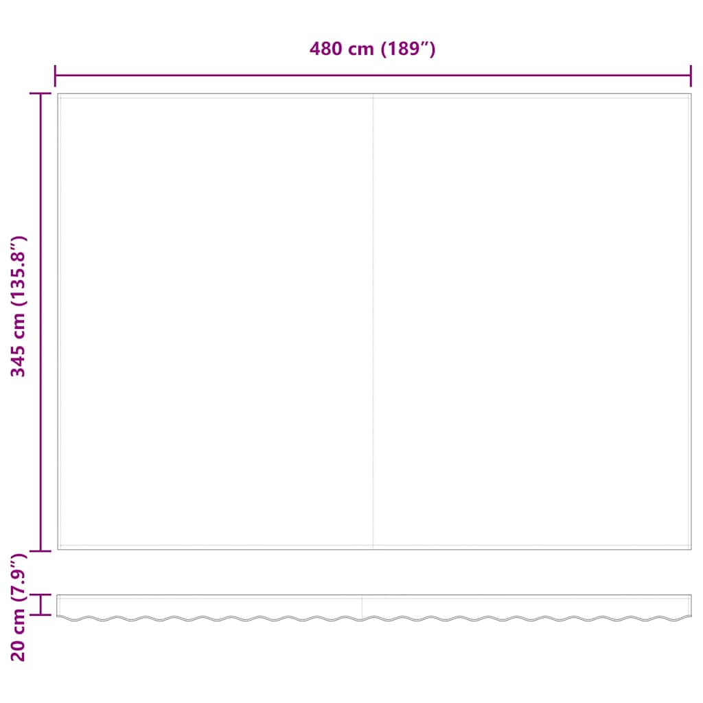 Telo di ricambio per tenda da sole Bianco 500 × 350 cm Tela - homemem39
