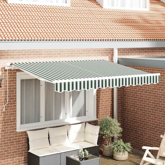 Telo di ricambio per tenda da sole Verde e Bianco 330 x 195 cm