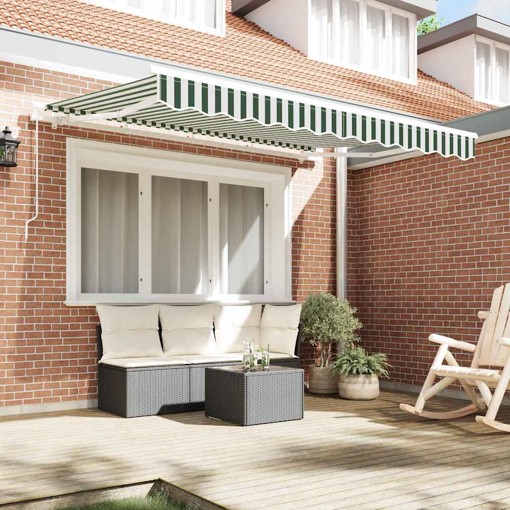 Telo di ricambio per tenda da sole Verde e Bianco 3 x 2,5 m