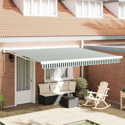 Telo di ricambio per tenda da sole Verde e Bianco 4 × 3 m | homemem39