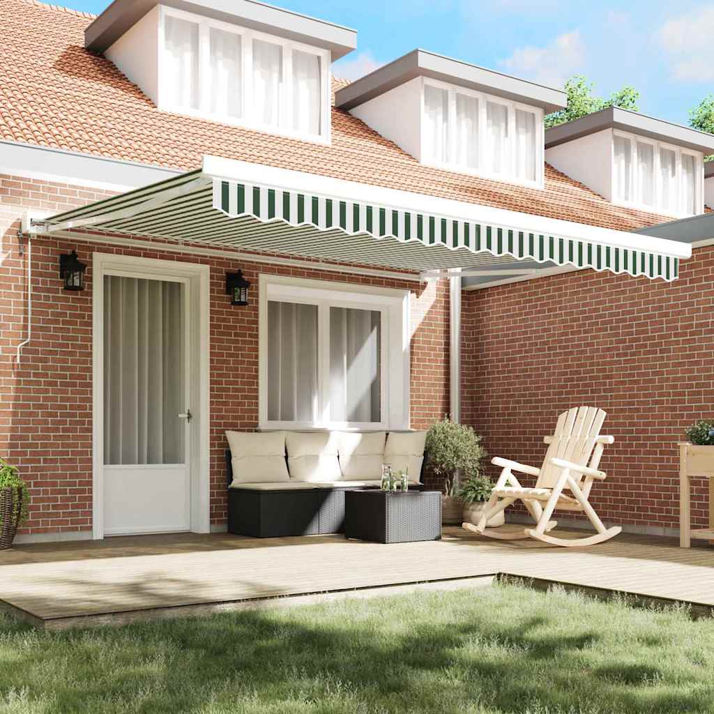 Telo di ricambio per tenda da sole Verde e Bianco 4 × 3,5 m | homemem39