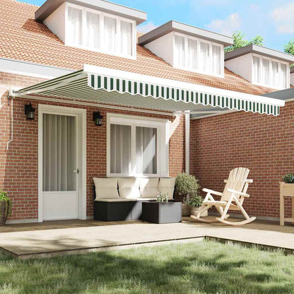 Telo di ricambio per tenda da sole Verde e Bianco 4 × 3,5 m