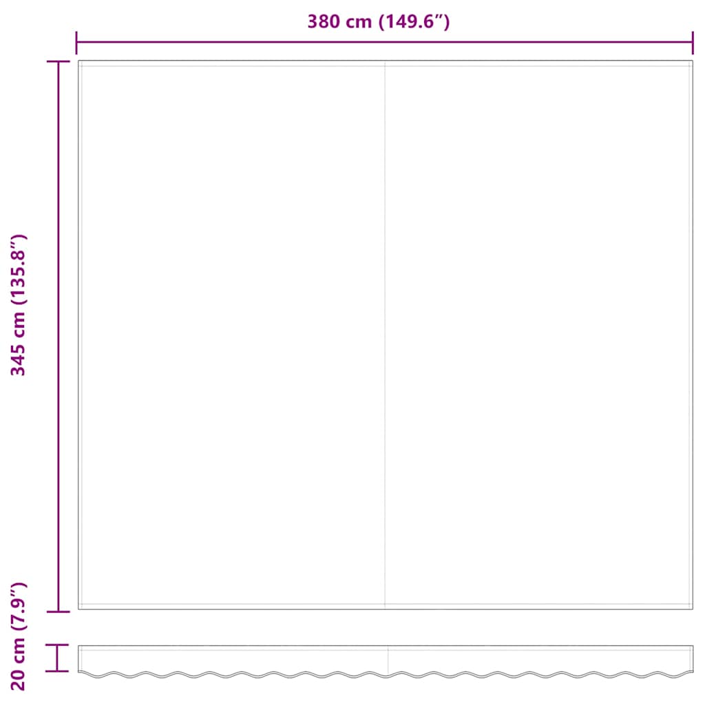 Telo di ricambio per tenda da sole Verde e Bianco 4 × 3,5 m | homemem39