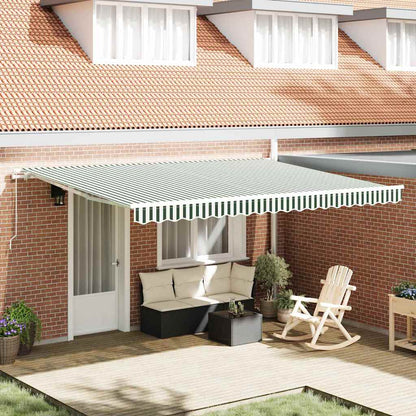 Telo di ricambio per tenda da sole Verde e Bianco 4,5 × 3 m