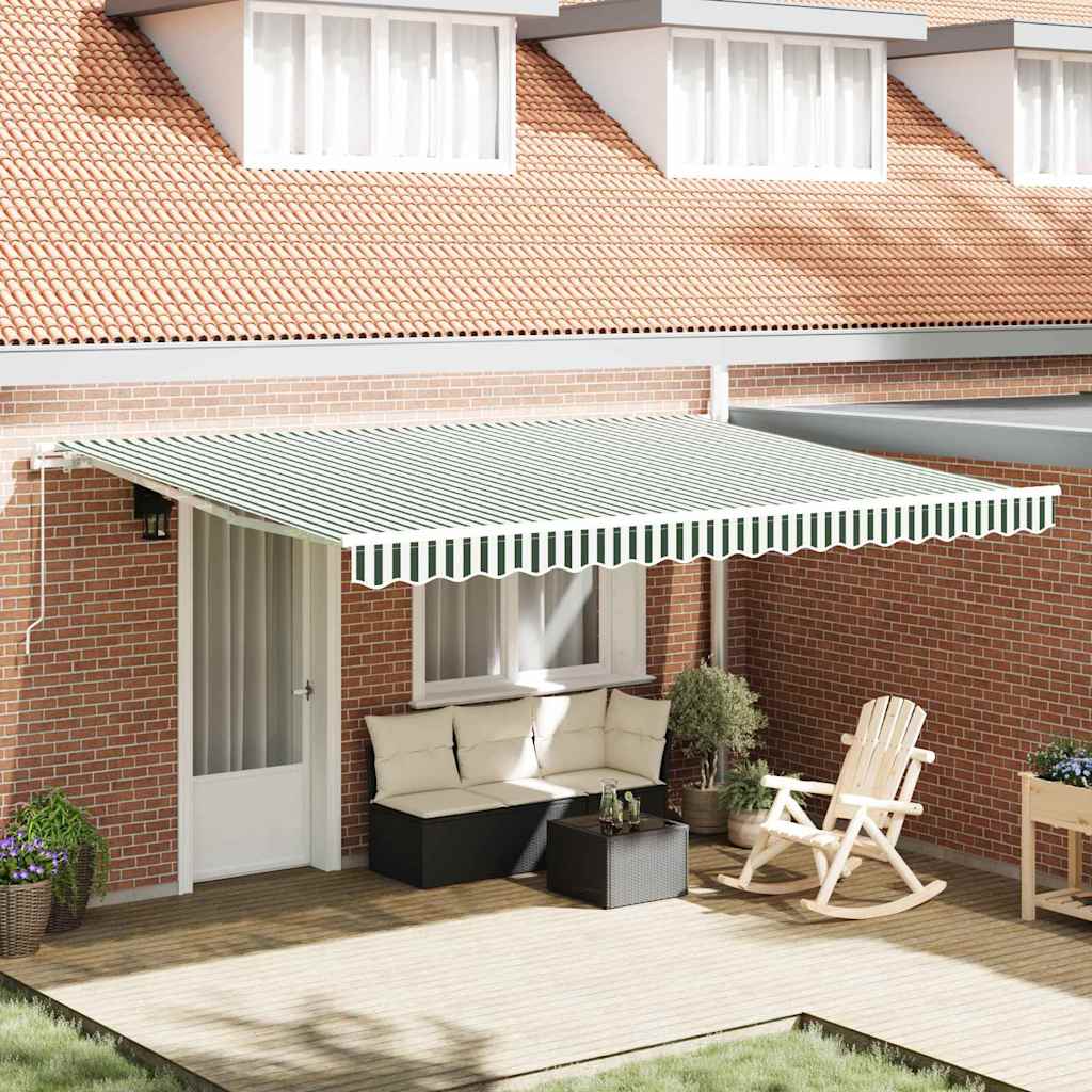 Telo di ricambio per tenda da sole Verde e Bianco 430 x 345 cm | homemem39