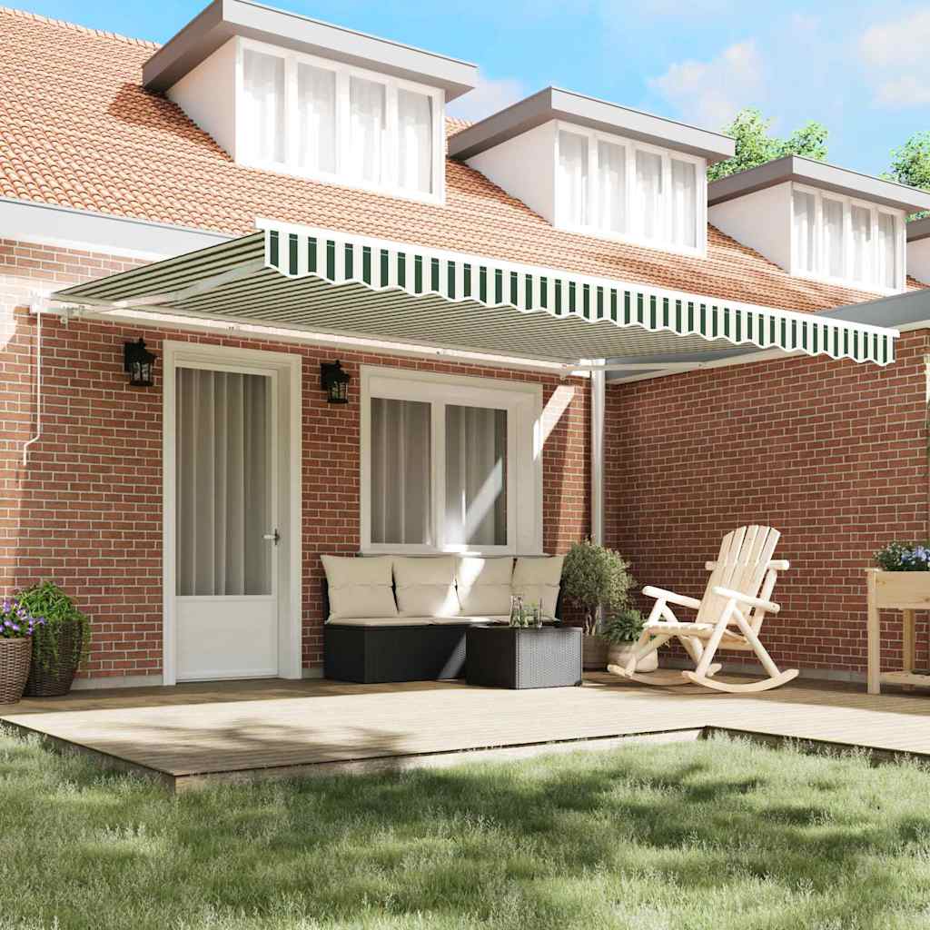 Telo di ricambio per tenda da sole Verde e Bianco 430 x 345 cm | homemem39