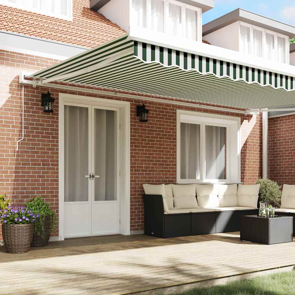 Telo di ricambio per tenda da sole Verde e Bianco 5 x 3 m | homemem39