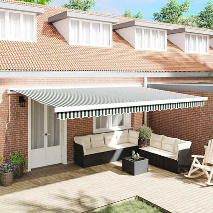 Telo di ricambio per tenda da sole Verde e Bianco 5 × 3,5 m | homemem39