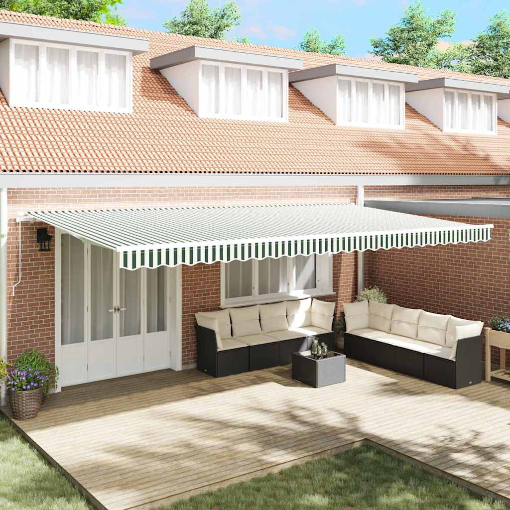 Telo di ricambio per tenda da sole Verde e Bianco 6 x 3 m | homemem39