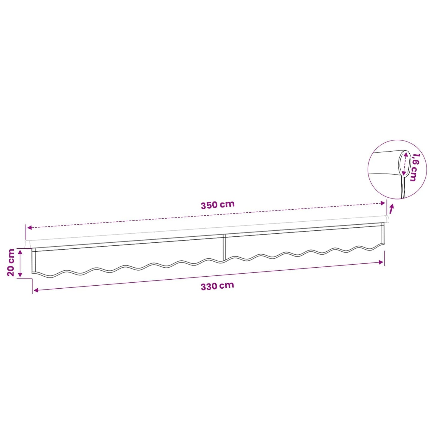 Sostituzione della mantovana per tenda Beige 330 x 20 cm