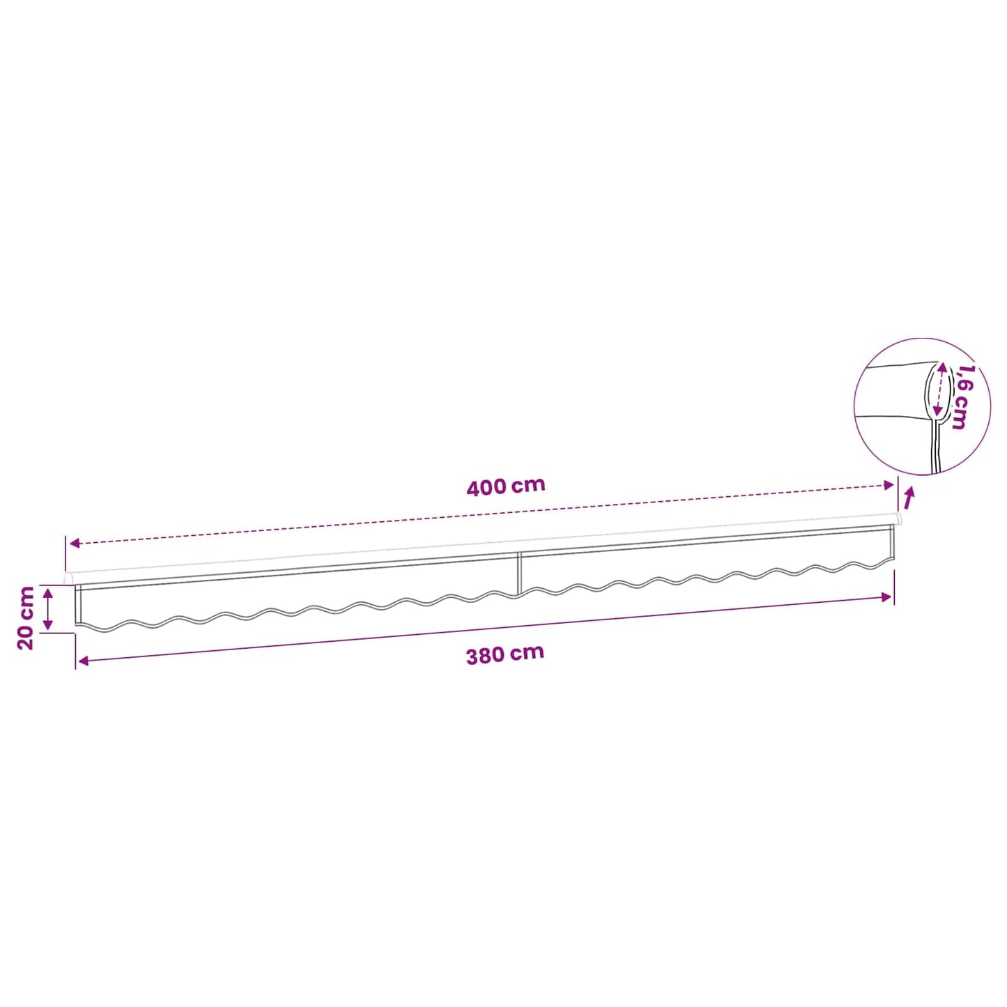 Sostituzione della mantovana per tenda Beige 380 x 20 cm