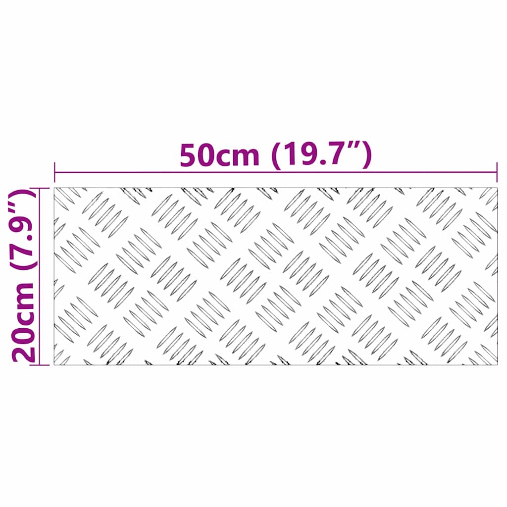 Gradini per Scale 2 pcs Argento 50 x 20 cm Alluminio