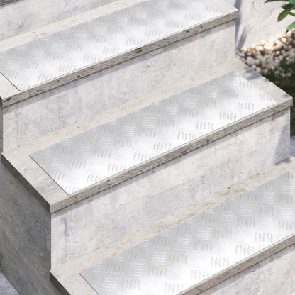 Gradini per Scale 4 pz 70 x 20 cm Argento Alluminio | homemem39