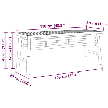 panchina Marrone 110 x 38 x 45 cm Bambù
