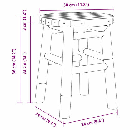 Pouf Bambù Naturale 30 x 30 x 36 cm Bambù