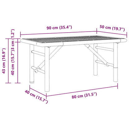 Tavolino da salotto Marrone 90 x 50 x 43 cm Bambù | homemem39