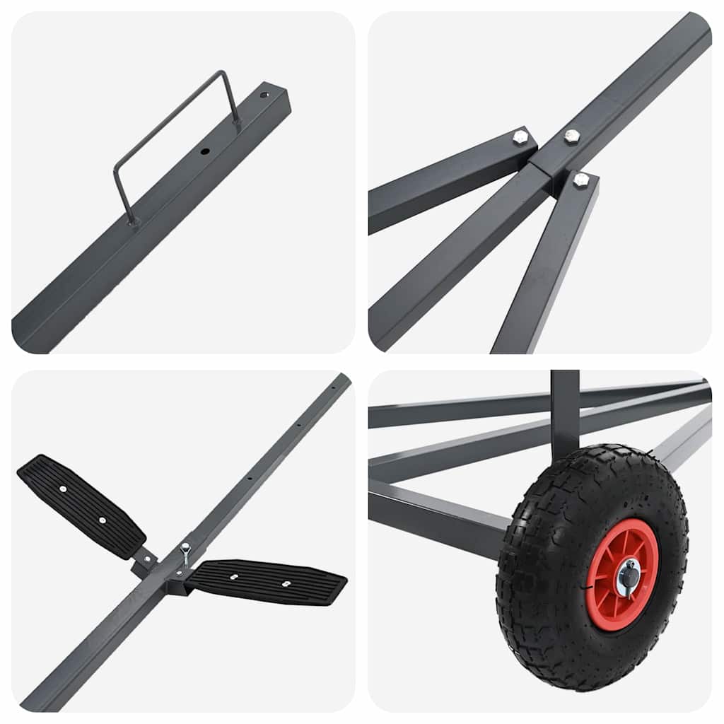 Rimorchio per barche Argento 302 x 107 x 42 cm Acciaio | homemem39