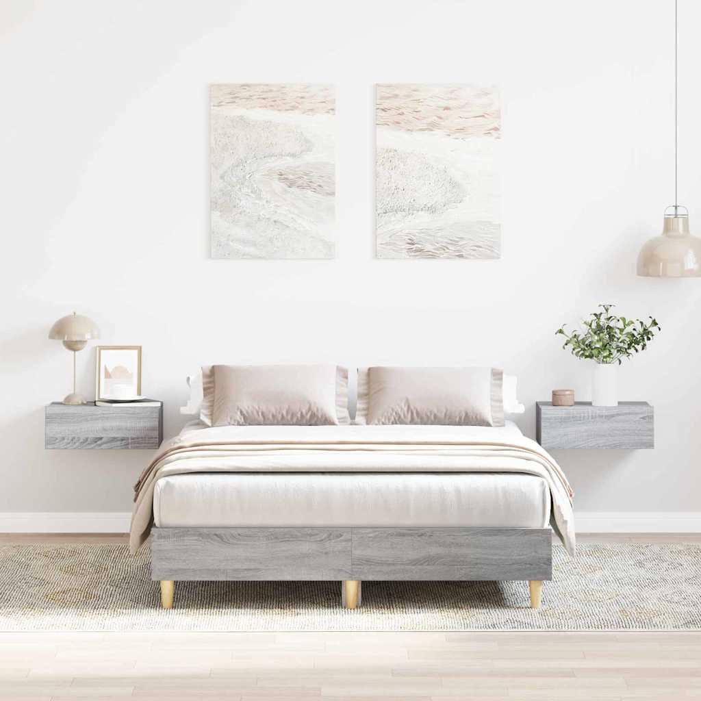 Struttura del letto Grigio Sonoma 193 x 123 x 25 cm | homemem39