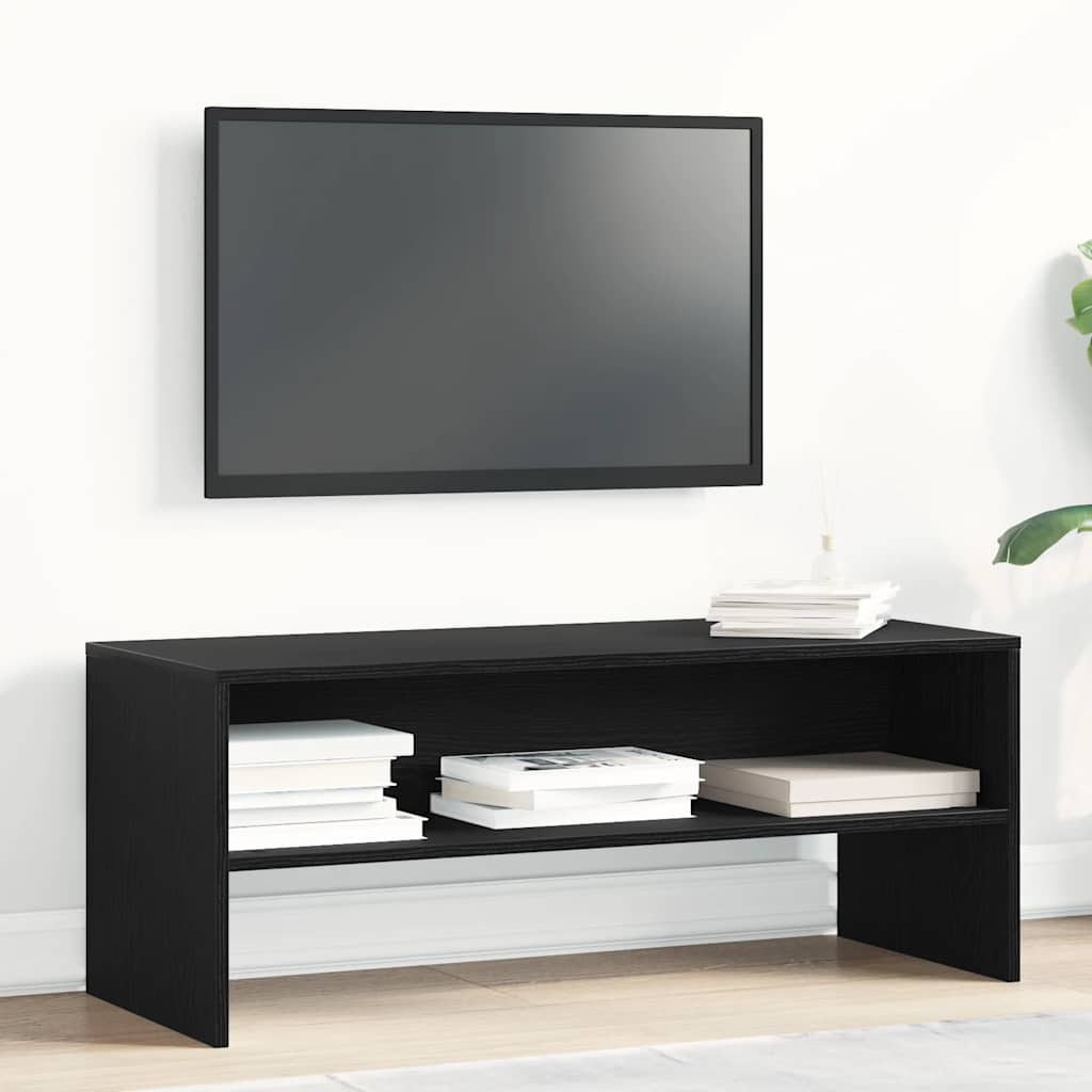 Mobile Porta TV Rovere Nero 100x40x40 cm in Legno Multistrato - homemem39
