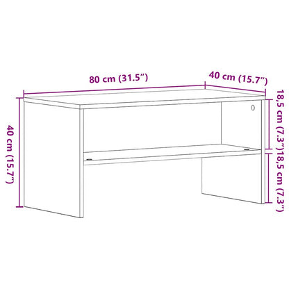 Mobile Porta TV Rovere Nero 80x40x40 cm in Legno Multistrato - homemem39