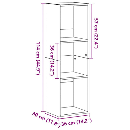 Libreria Rovere Nero 36x30x114 cm in Legno Multistrato | homemem39