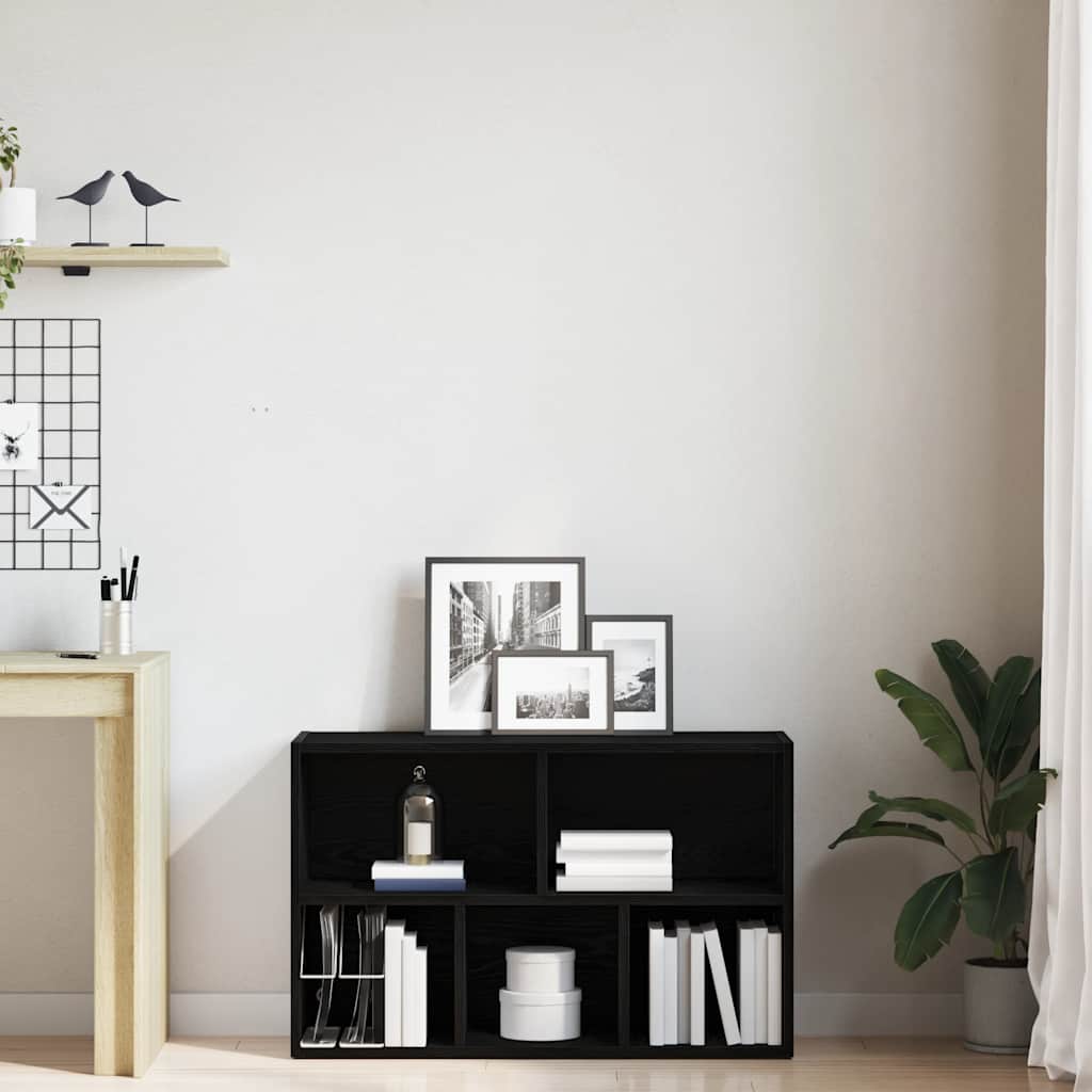 Libreria Rovere Nero 50x25x80 cm in Legno Multistrato | homemem39