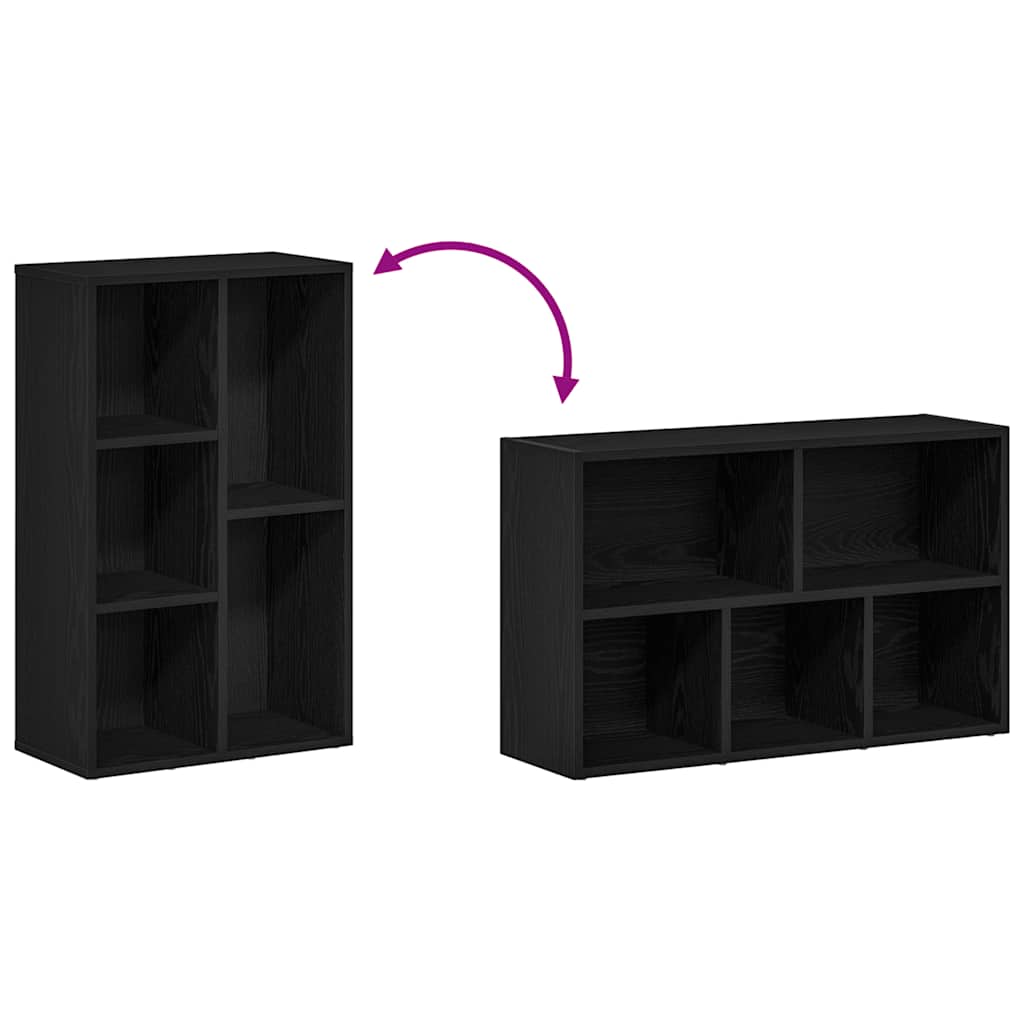 Libreria Rovere Nero 50x25x80 cm in Legno Multistrato | homemem39