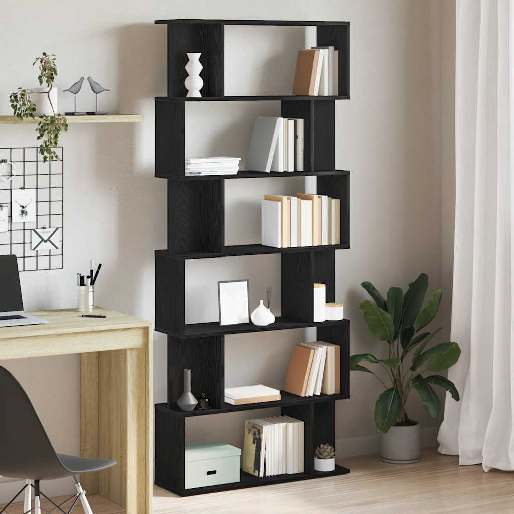 Libreria Rovere Nero 80x24x190,5 cm in Legno Ingegnerizzato | homemem39