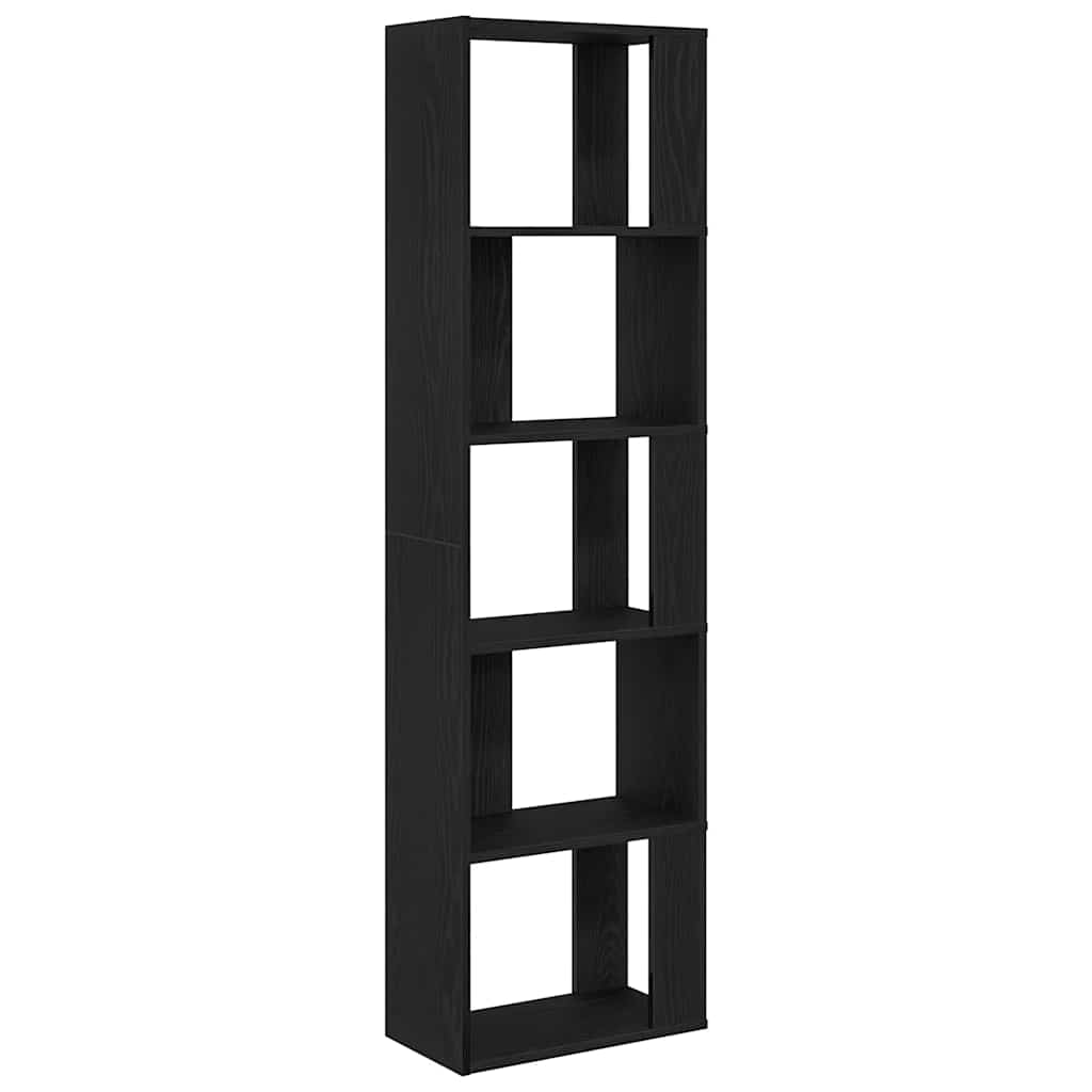 Libreria/Divisorio Rovere Nero 45x24x159 cm Legno Multistrato | homemem39