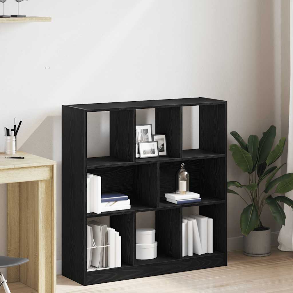 Libreria Rovere Nero 97,5x29,5x100 cm in Legno Multistrato | homemem39