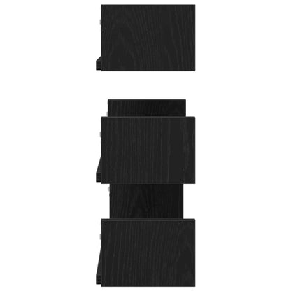 Mensole Parete 3pz Rovere Nero in Legno Multistrato | homemem39