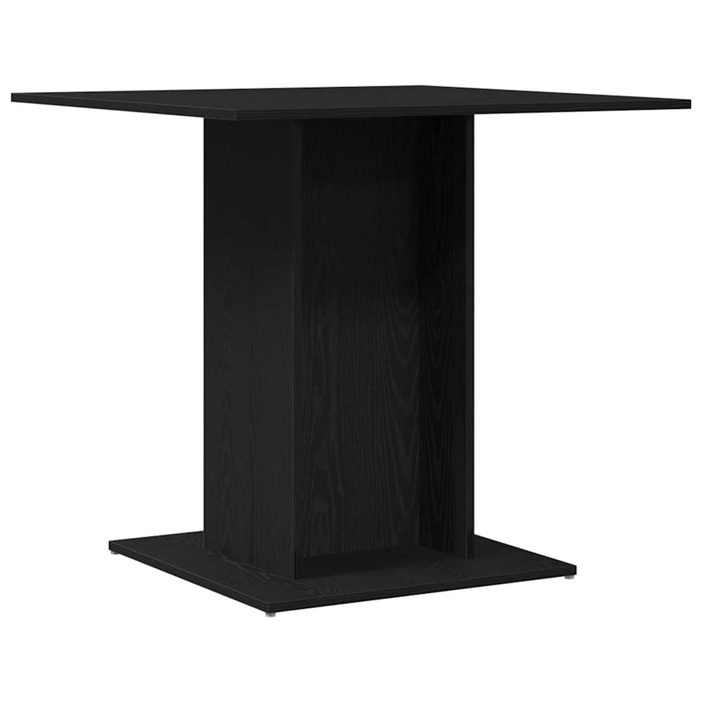 Tavolo da Pranzo Rovere Nero 80x80x75 cm Legno Multistrato