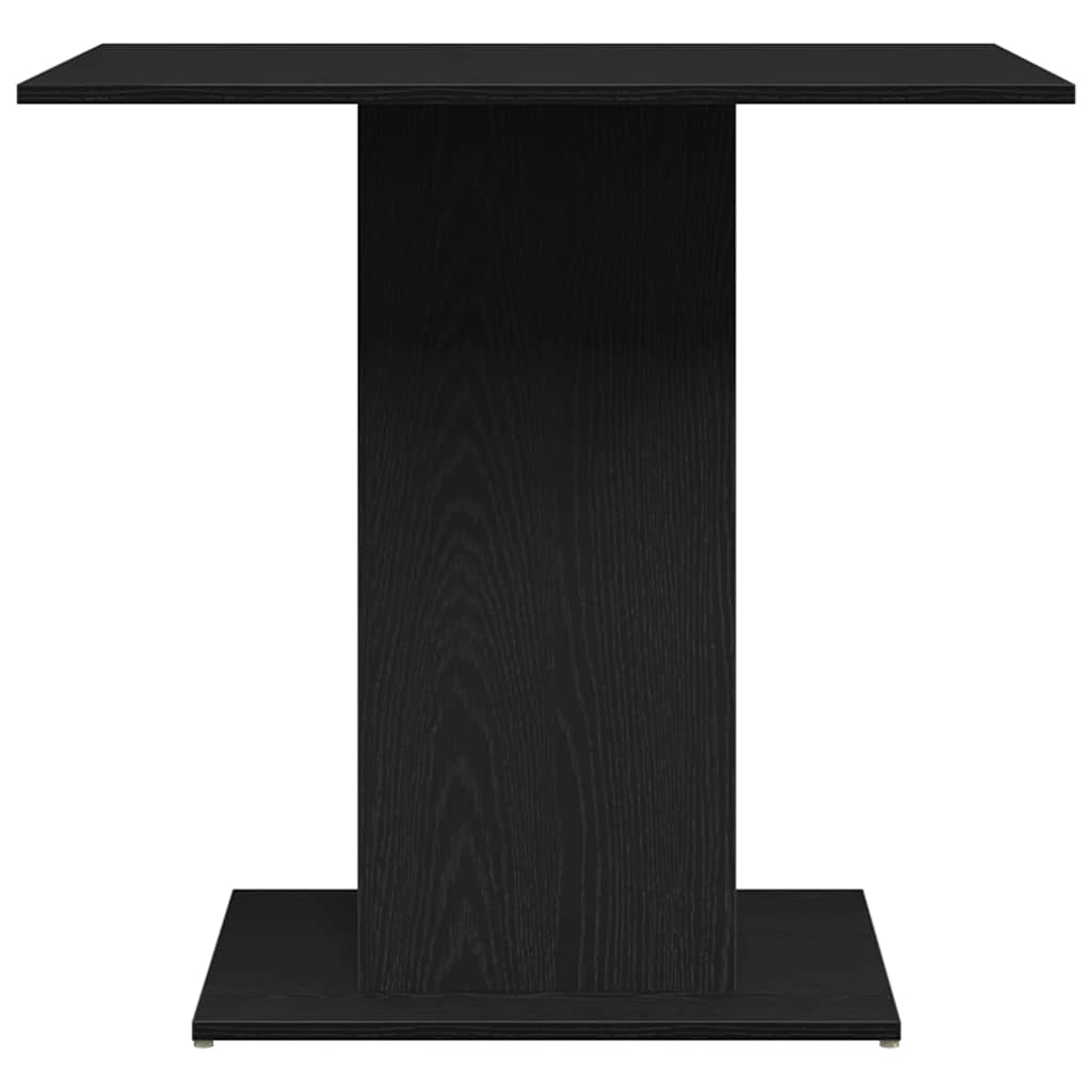 Tavolo da Pranzo Rovere Nero 80x80x75 cm Legno Multistrato | homemem39