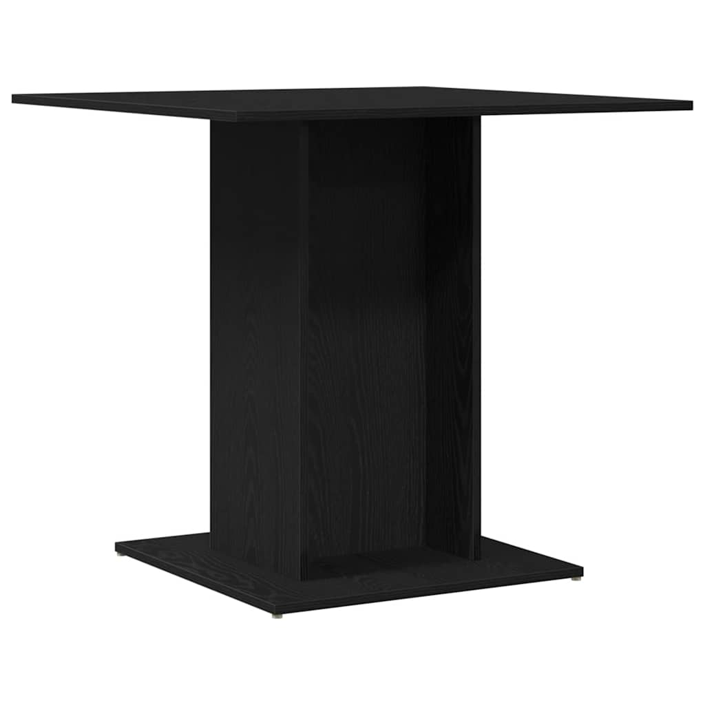 Tavolo da Pranzo Rovere Nero 80x80x75 cm Legno Multistrato | homemem39