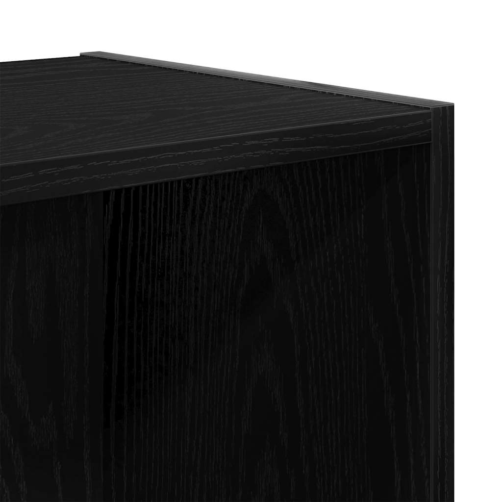 Armadio per Libri con lo scaffale Rovere Nero 143 x 30 x 36 cm