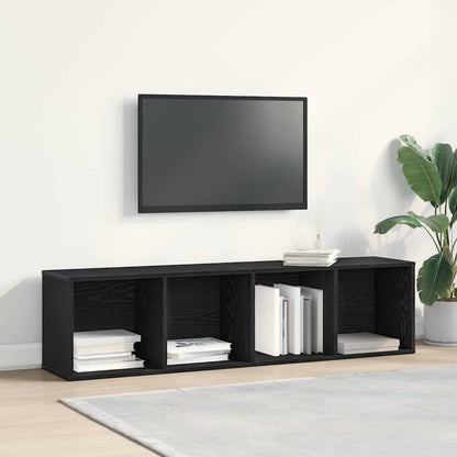 Armadio per Libri con lo scaffale Rovere Nero 143 x 30 x 36 cm