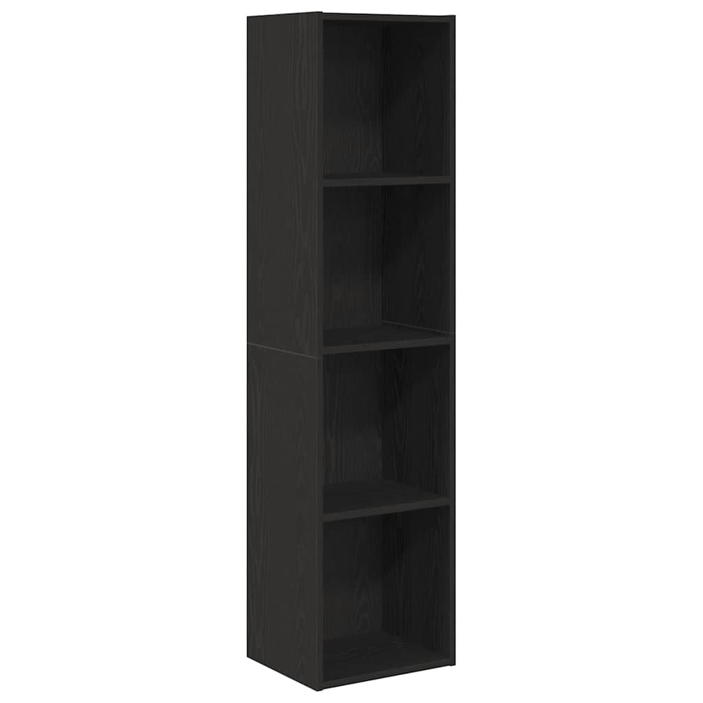 Armadio per Libri con lo scaffale Rovere Nero 143 x 30 x 36 cm