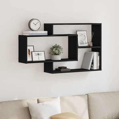 Mensola da parete Rovere Nero 104x20x58,5 cm Legno Multistrato