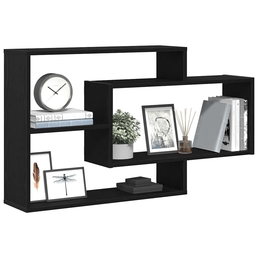 Mensola da parete Rovere Nero 104x20x58,5 cm Legno Multistrato