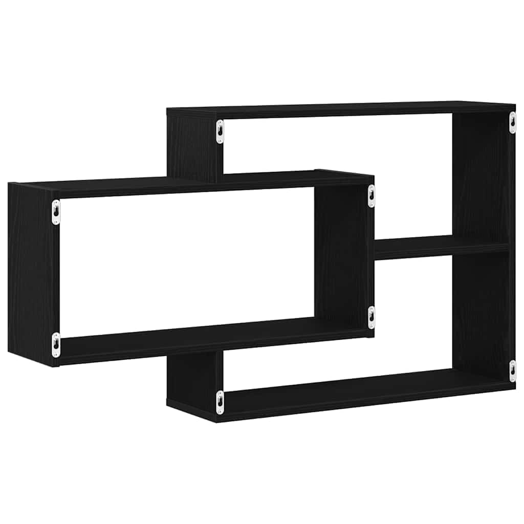 Mensola da parete Rovere Nero 104x20x58,5 cm Legno Multistrato