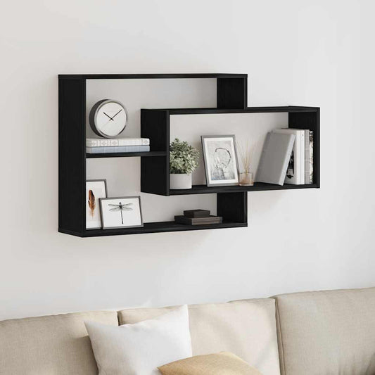Mensola da parete Rovere Nero 104x20x58,5 cm in Legno Multistrato | homemem39