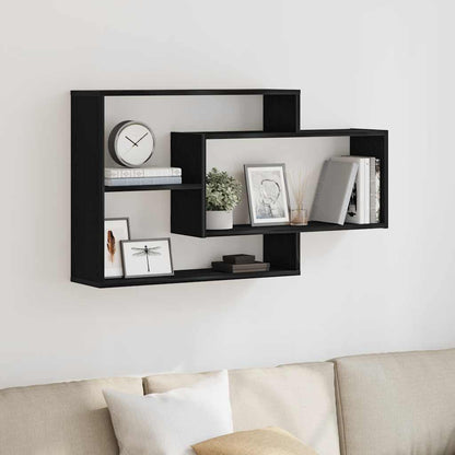 Mensola da parete Rovere Nero 104x20x58,5 cm Legno Multistrato
