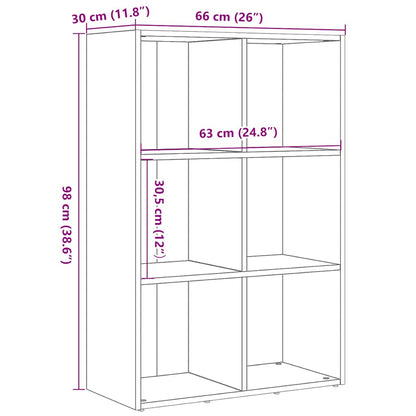 Libreria Rovere Nero 66x30x98 cm in Legno Multistrato | homemem39