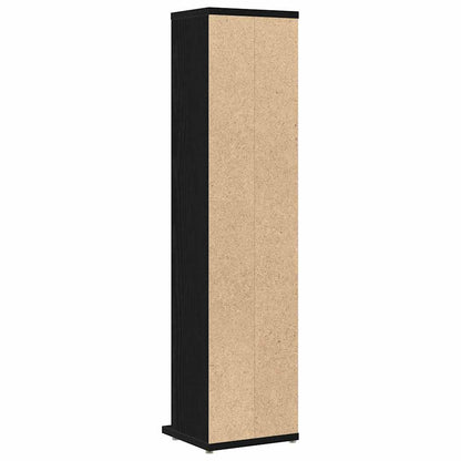 Mobile Porta CD Rovere Nero 21x20x88 cm in Legno Multistrato | homemem39