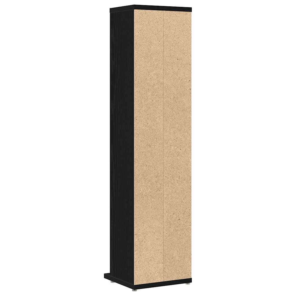 Mobile Porta CD Rovere Nero 21x20x88 cm in Legno Multistrato - homemem39